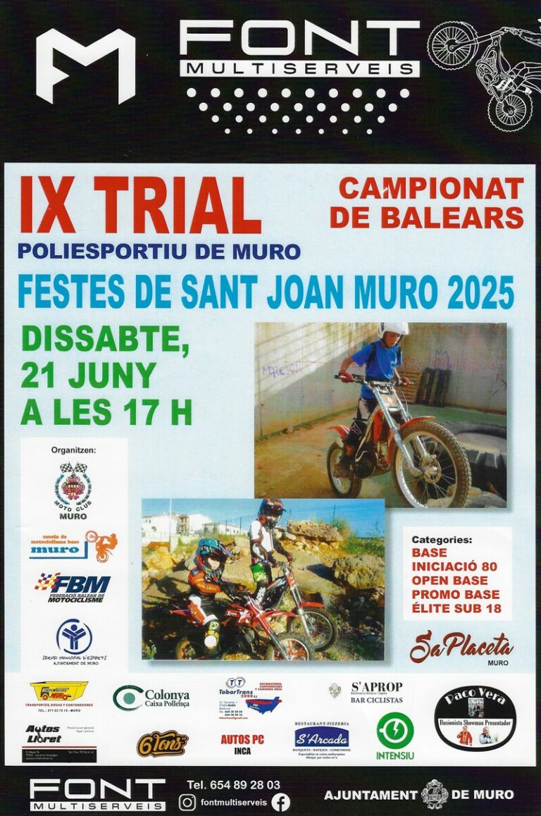 Cartel oficial del IX Trial de Muro – Campeonato de Baleares 2025