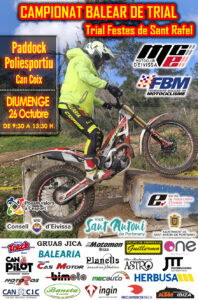 Cartel oficial Trial Festes de Sant Rafel 2025 - Campeonato de Baleares de Trial en Ibiza