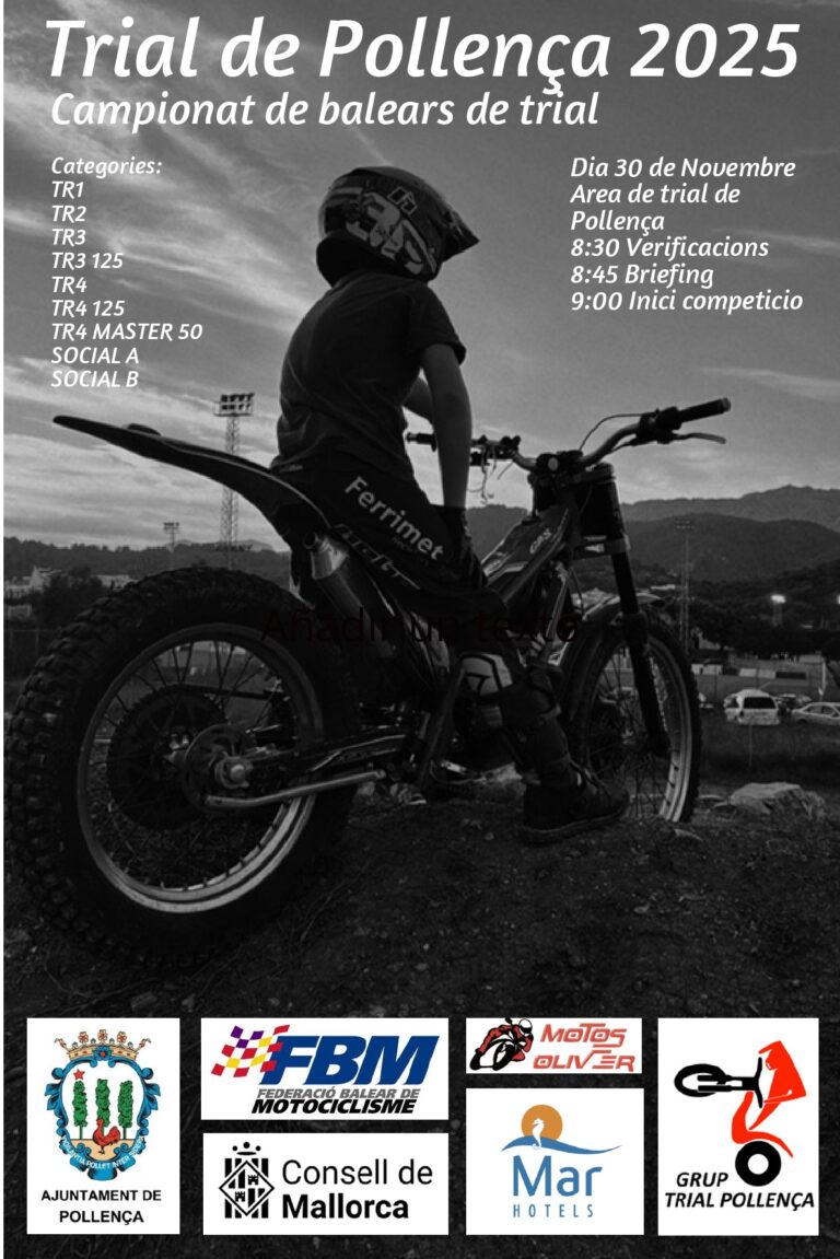 TRIAL DE POLLENÇA 2025: nueva cita del Campionat de Balears de la FBM