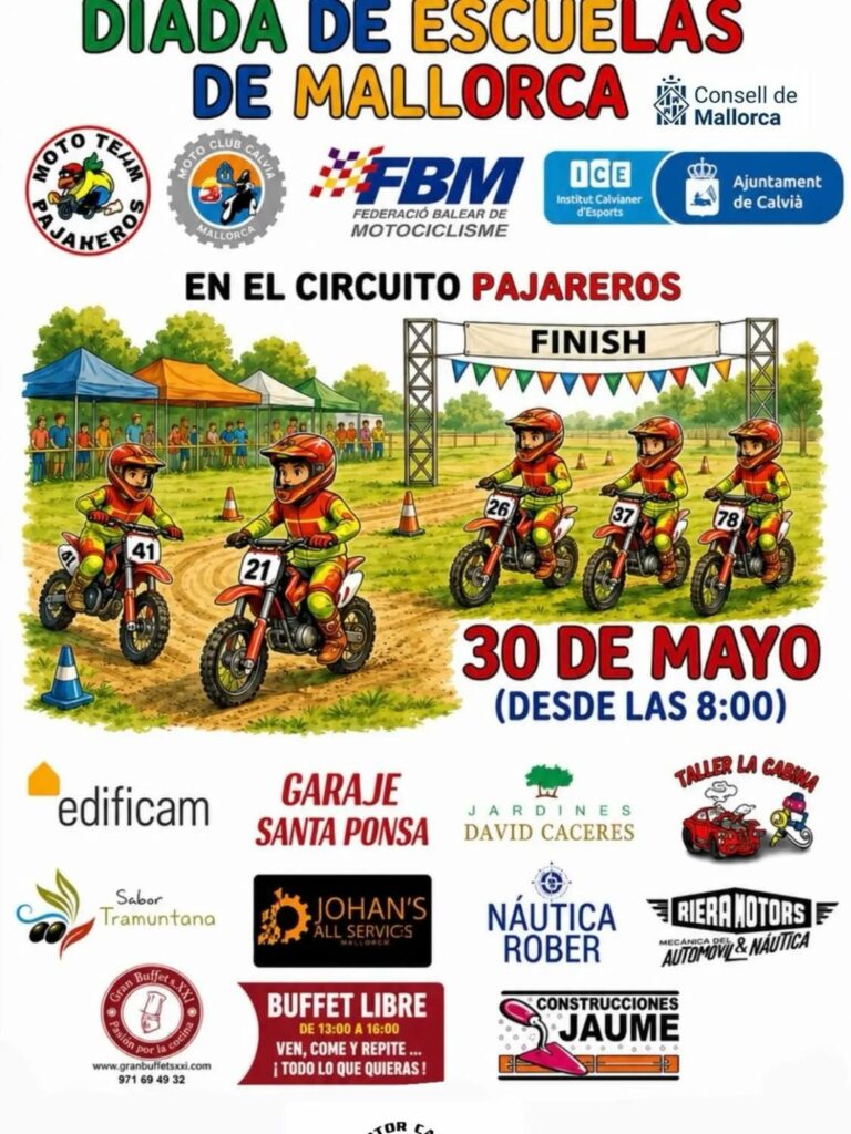 La Diada de Escuelas de Mallorca reunirá a jóvenes pilotos el 30 de mayo en el Circuito Pajareros