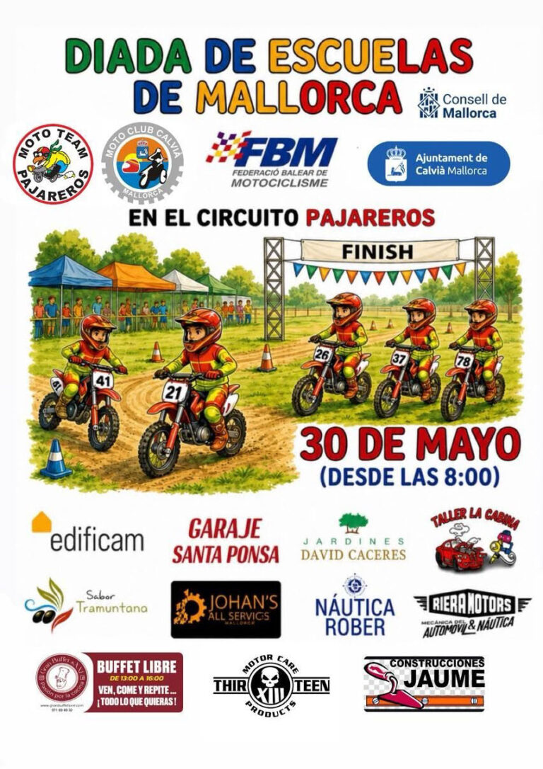La Diada de Escuelas de Mallorca reunirá a jóvenes pilotos el 30 de mayo en el Circuito Pajareros